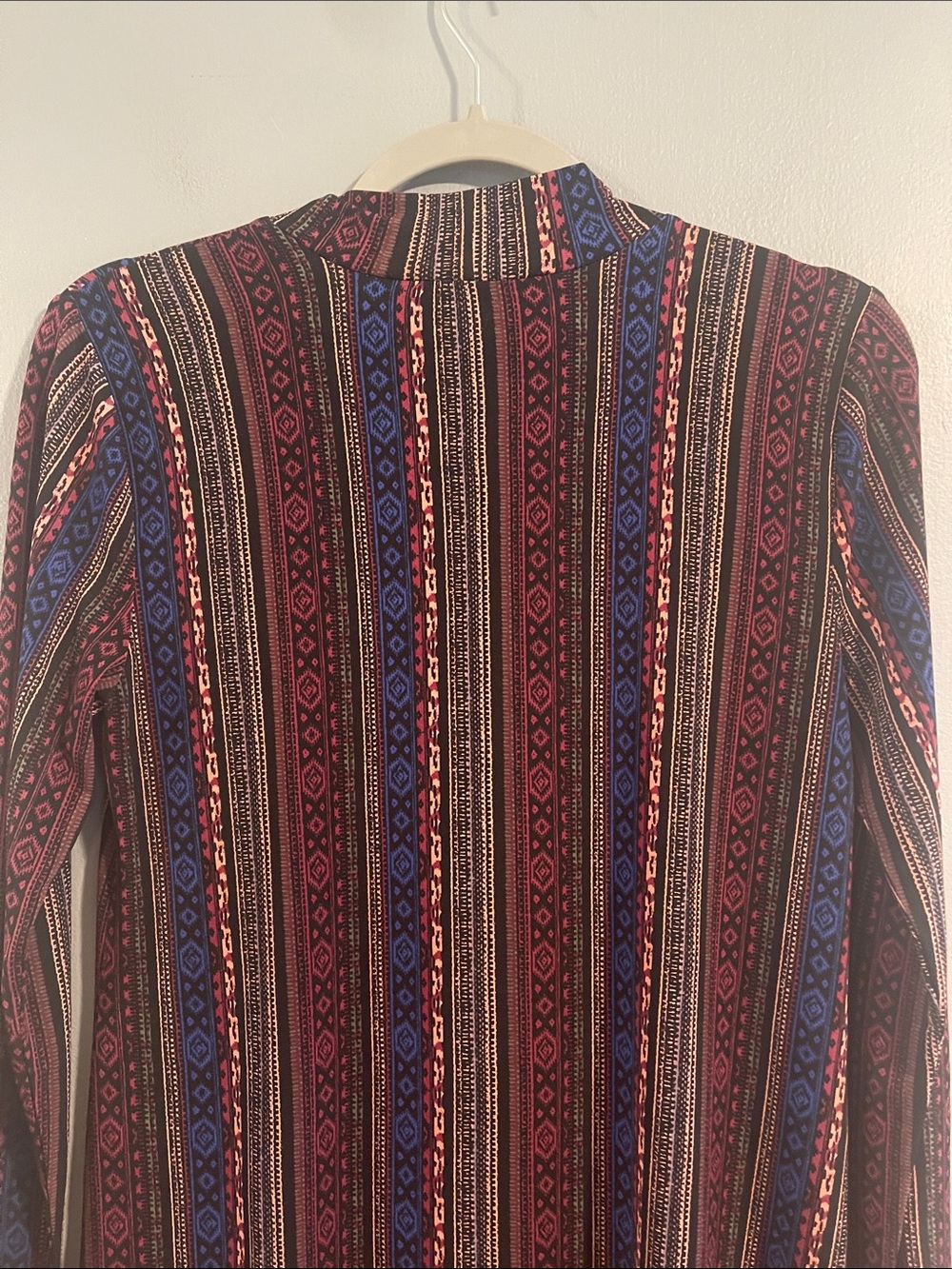 BCBGeneration A-Line Long Sleeve Mock Neck Dress Multi Tribal Size S - Picture 6 of 6
